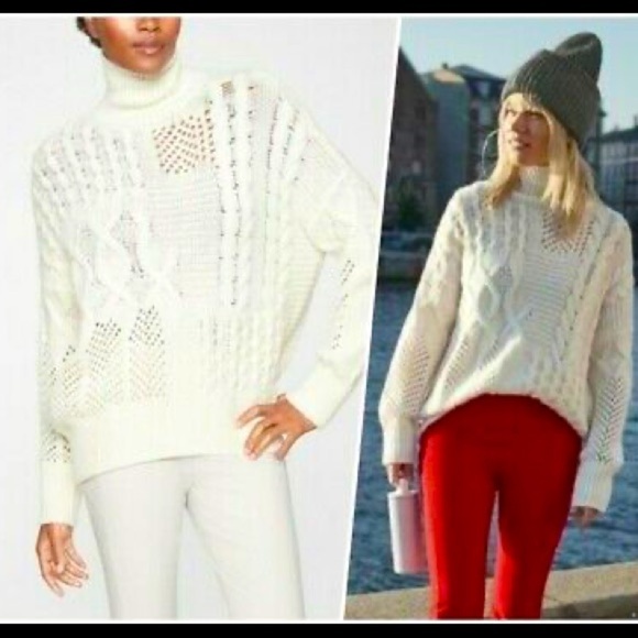 Athleta Wool Cashmere Cable Knit Sweater | Dreamy Cream  | Size Small - Picture 7 of 7